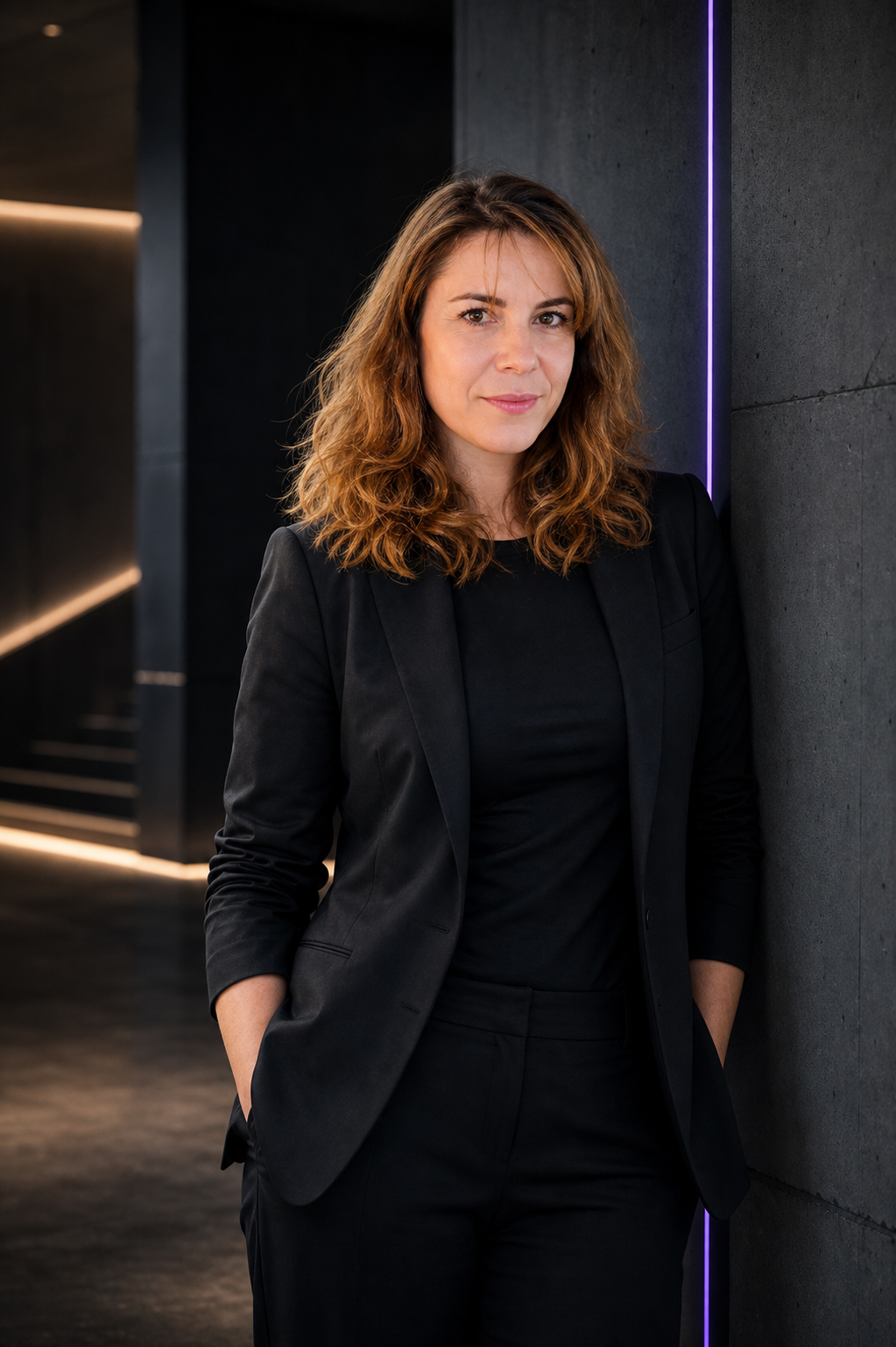 Professional half-body profile portrait of Tania Monteiro Azar